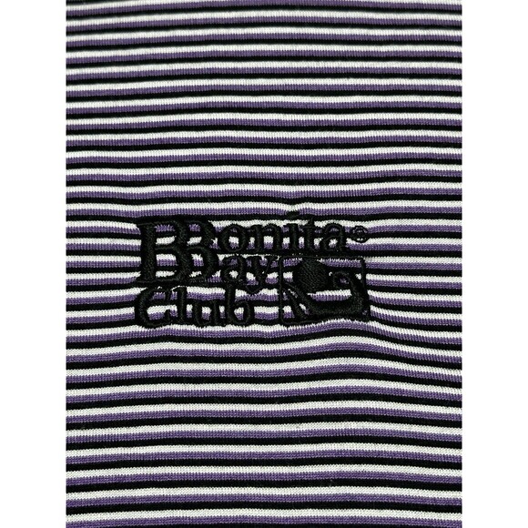 Bonita Bay Club Peter Millar Polo Golf Men’s Large Striped Mercerized Cotton - Picture 2 of 8